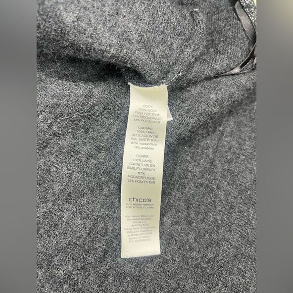 Chico’s Kendall Foil-Printed Cardigan sz 2 (12/L) - Picture 6 of 10